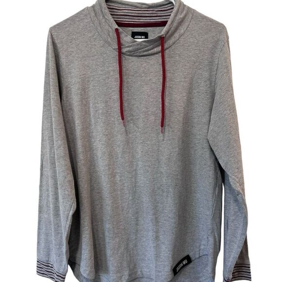 Jason Wu For Eva Air Drawstring Long Sleeve Pullover Top Gray sweater Size M - Picture 2 of 10